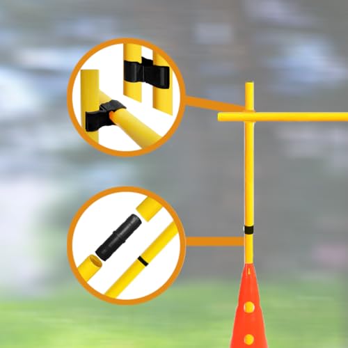 Agility Poles and Hurdles Set Detachable Speed Training Poles Set 8 Training Cones and 12 Agility Poles