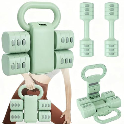 Adjustable Dumbbell Set of 2, 4 in 1 Free Weights Dumbbells Set for Women with Fast Adjustment, Each 2lb 3lb 4lb 5lb Hand Weights Set for Home Gym Exercise Training