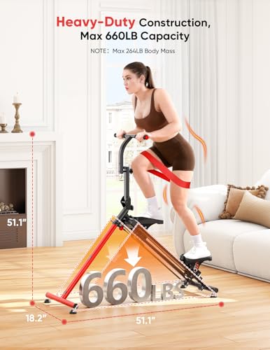 YOLEO Adjustable Resistance Stair Steppers for Exercise at Home, Folding Cardio Stairmaster with 3 Workout Modes & Oversized Pedal,90% Pre-Assembled Stair Climber with Handlebar for Full Body Workout - size: V2.0 Basic Stair Stepper