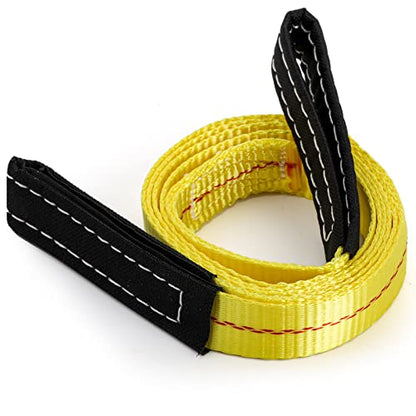 4 Pack Lifting Sling Straps, 6'x 1" Durable Nylon Tow Straps Rigging Strap with 2 Wide Flat Eye Loops, Tree Saver Recovery Securing Strap Web Sling for Fitness, Wearing Guard, Moving Furniture