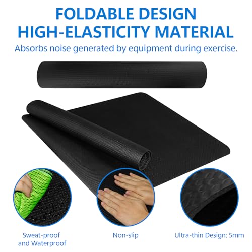 Bike Mat Compatible with Peloton Bike,Elliptical,Treadmill Mat, 6mm Thick, Under Exercise Bike Trainer Pad for Indoor Stationary Spin Bike Gym Equipment Hardwood Floor Carpet Protector - size: 1pcs: 29.5 * 60 inch