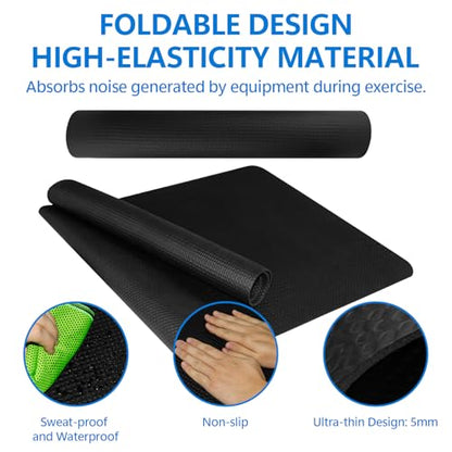 Bike Mat Compatible with Peloton Bike,Elliptical,Treadmill Mat, 6mm Thick, Under Exercise Bike Trainer Pad for Indoor Stationary Spin Bike Gym Equipment Hardwood Floor Carpet Protector - size: 1pcs: 29.5 * 60 inch