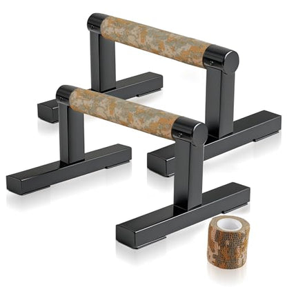 Wooden Calisthenics Parallettes Bars, Push up Handles Floor, Strength Training Pushup Stands, Parallel Handstand Bars for Home Workout Fitness