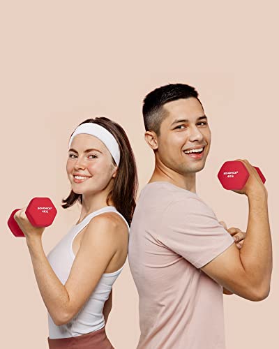 SONGMICS Dumbbells Set of 2 Dumbbells Set Dumbbells Hexagon Neoprene Coating Strength Training Workout Fitness Training Home