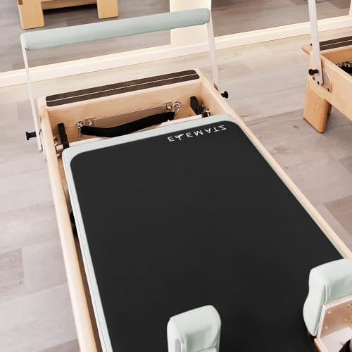 Premium Pilates Reformer Mat - Machine Washable Suede & Natural Rubber - Non-Slip, Hygienic Carriage Cover for Pilates Sessions - color: Black