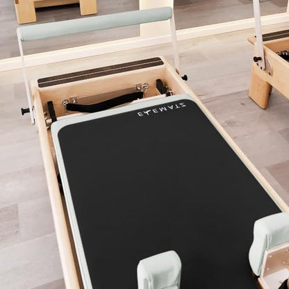 Premium Pilates Reformer Mat - Machine Washable Suede & Natural Rubber - Non-Slip, Hygienic Carriage Cover for Pilates Sessions - color: Black