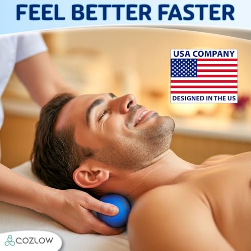 Double Lacrosse Silicone Massage Ball - Cobalt Blue - Peanut Trigger Point Roller for Mobility, Deep Tissue Therapy, Myofascial Release - Acupressure Tool for Muscle Pain Relief