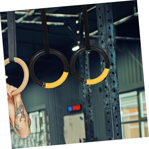 BESTonZON 1 Pair Calisthenics Rings with Adjustable Straps Gymnastics Workout Rings for Strength Training Core Stability and Endurance Versatile Fitness Equipment for Home and Gym Use