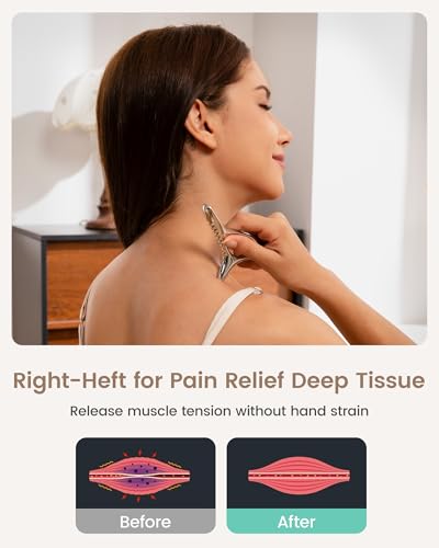 Trigger Point Massage Tool for Deep Tissue, Muscle Scraper Tool for Fascia Release, Metal Body Gua Sha Tool, Lymphatic Drainage Massager, Thumb Saver,Scar Tissue Massage,Acupressure Tool