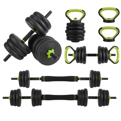 66/88Lbs Adjustable Weights Dumbbells Set for Home Gym, 4-in-1 Free Weights Set with Connector, Used As Push Up Stand, Adjustable Barbell, Kettlebells, Weights for Men & Women, Non-Slip Grip, Space-Saving