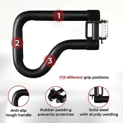 Yes4All 500 LBS Capacity - Dip Bars for 2x2 with 1" Hole Power Cage, Squat Rack Attachments - Multi-Grip Handles Dip Attachment for Dips, Pull Up, Push-up