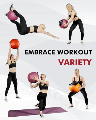Mikolo Medicine Ball, Wall Ball,Soft Medicine Ball Set,Slam Ball for Core Training, Strength Workouts -Multi-Weight 10lbs 20lbs Exercise Balls for Home Gym, Functional Fitness (10/15/20/25LB) - style: 10+15+20lbs