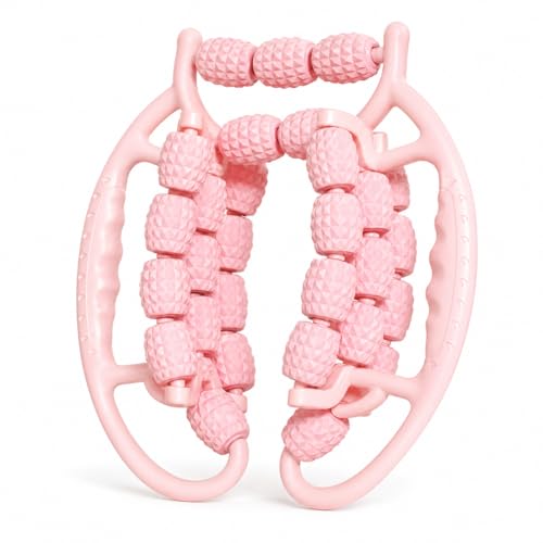 29-Wheel Leg Roller Massager, Manual Muscle Roller Tool for Calves, Thighs and Arms, Pink - size: 29-Wheel