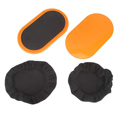 2Pcs Oval Fitness Sliding Disks, Yoga Slider for Carpet and Hard Floors, ABS Core Workout Sliders with Cloth Covers for Home Gym, Pilates, Lunges and Full Body Training