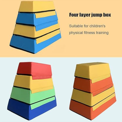 Foam Jump Box Heavy Soft Box for Home Gym,Children's Physical Fitness Training Box Jumping,Four Layers