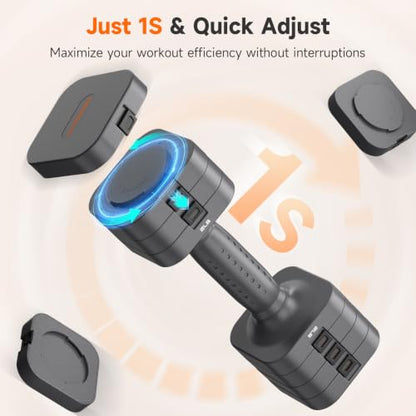 FEIERDUN DB3 5-in-1 Adjustable Dumbbell Set, 6LB/10LB Pair Adjustable Weights for Women at Home, Dual Locking Stable Hand Weights with TPU Soft Handle, Home Gym, Rehab, Pilates, Yoga, Strength Training - color: A-Strength Grey, style: 6LBS Pair (12LBS Tot