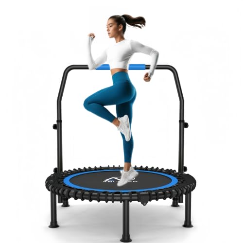 ANCHEER 40" Bungee Rebounder Trampoline with Adjustable Handle, 400LBS - color: Blue