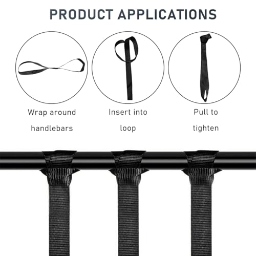 Wevdn 4 PCS Soft Loop Tie Down Straps, 1.1"x 18" Heavy Duty Tie Down Loops, 1500lb Load Capacity, 4500lb Breaking Strength for Securing Bikes, Motorcycles, Scooters, Lawn Equipment (Black) - color: Black