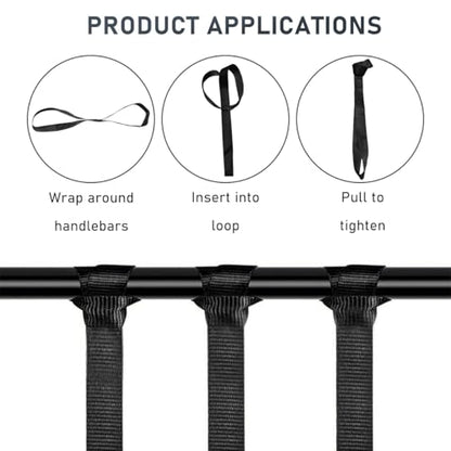 Wevdn 4 PCS Soft Loop Tie Down Straps, 1.1"x 18" Heavy Duty Tie Down Loops, 1500lb Load Capacity, 4500lb Breaking Strength for Securing Bikes, Motorcycles, Scooters, Lawn Equipment (Black) - color: Black