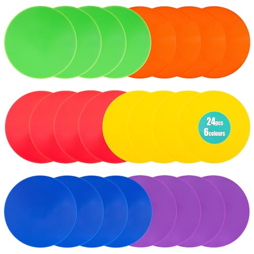 Rubber Spots Spot Markers 4 Inch & 9 Inch Multicolor Floor Dots - style: 9inch 24pcs 6colors
