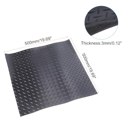 PATIKIL Shock Absorbing Mat, Rubber Anti Vibration Pads 20" x 20" x 0.12" Diamond Garage Mats for HAVC Washing Dryer Air Conditioner Garage Floors Car, Black