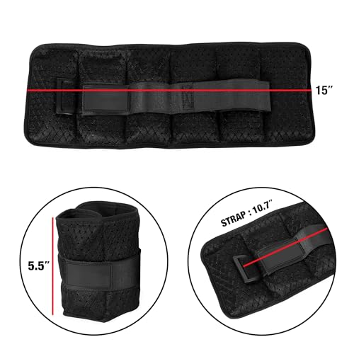 Unisex Adjustable Wrist and Ankle Weights, 5-Pound Pair (10 lbs Total) with 6 Removable Weight Packs for Walking, Jogging, Gym, Home Fitness - size: 5lb Small