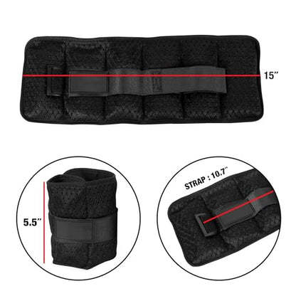 Unisex Adjustable Wrist and Ankle Weights, 5-Pound Pair (10 lbs Total) with 6 Removable Weight Packs for Walking, Jogging, Gym, Home Fitness - size: 5lb Small