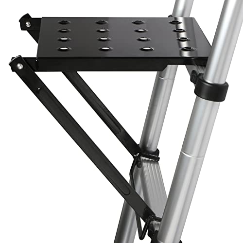 TooCust Ladder Platform for Extension Ladders - 400 lbs Heavy Duty Anti-Slip Standing Step & Work Tray, Stable Safety Accessory for Painting, Gutter Cleaning & Repairing (Black) - color: Black