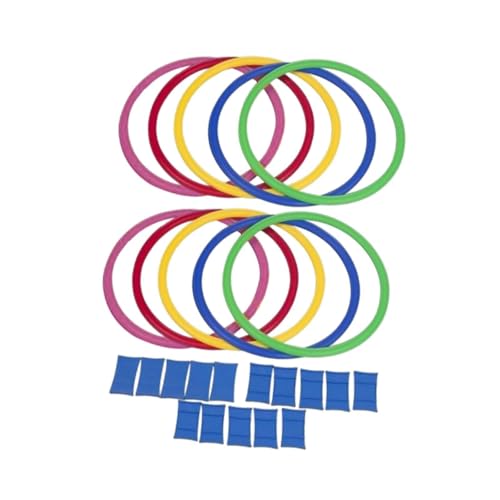 Agility Training Rings Set (10Pcs) - Multi-Purpose Fitness Equipment for Soccer, Rugby, Kids Hopscotch