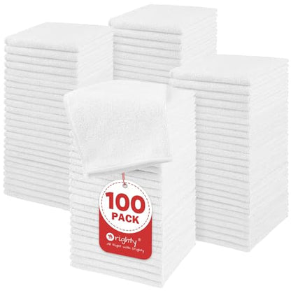 Orighty Microfiber Washcloths Bulk Towels Set 100 Pack, Highly Absorbent and Soft Feel Face Cloths, Multi-Purpose Wash Cloths & Hand Towels for Bathroom, Hotel, Spa, and Gym, 12x12 Inch, White - color: White