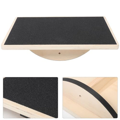 LALAFINA Wooden Yoga Balance Board Wobble Board Anti-slip Fitness Prop for Adults Home Workout Coordination Training Stability Exercise Equipment