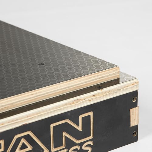 Titan Fitness Anti-Slip 8in Stackable Wooden Plyometric Box, Pro-Duty Plyo Box, Jump Step-Up Box Squat, Home Garage Gym Training