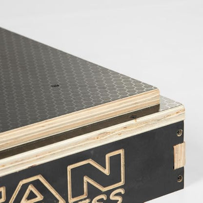 Titan Fitness Anti-Slip 8in Stackable Wooden Plyometric Box, Pro-Duty Plyo Box, Jump Step-Up Box Squat, Home Garage Gym Training