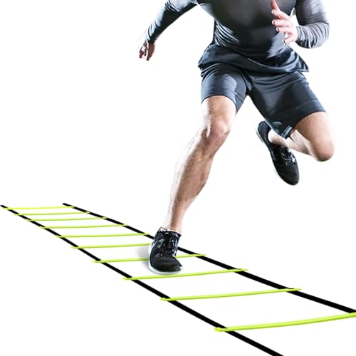 GHB Pro Agility Ladder Agility Training Ladder Speed 12 Rung 20ft with Carrying Bag - color: Green