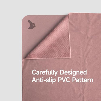 Yoga Mat Towel - Non-Slip Microfiber for Hot Yoga & Pilates | Super Absorbent, Lightweight & Machine Washable 72"x25" (Pink + Gray) - color: Pink + Gray