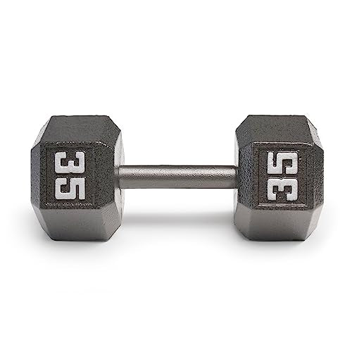 Marcy Cast Iron Hex Dumbbells Collection - Available size from 3-lb to 100-lb, SOLD INDIVIDUALLY - style: 35lbs