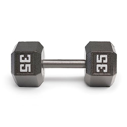 Marcy Cast Iron Hex Dumbbells Collection - Available size from 3-lb to 100-lb, SOLD INDIVIDUALLY - style: 35lbs