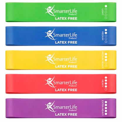 SmarterLife Resistance Bands for Working Out, Latex-Free Exercise Bands for Women, Men, 5 Extra Wide Workout Bands for Weight Loss, Home Gym, Booty Bands, Physical Therapy Bands, Workout Guide