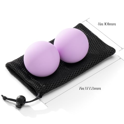 Massage Lacrosse Balls for Myofascial Release,Yoga Deep Tissue Massage,Trigger Point Therapy and Foot Plantar Fasciitis,Muscle Soreness Massager Ball (2 Packs) (Blue) - color: Blue