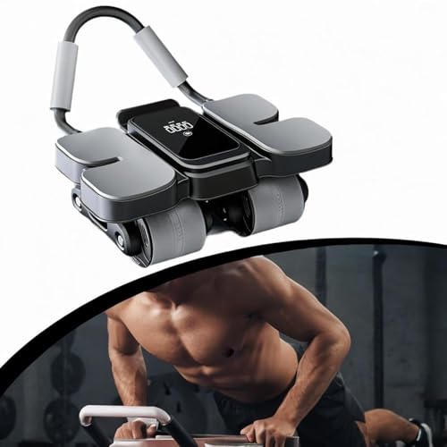 kowaku Abdominal Wheel with Phone Holder Practical Unisex Fitness Equipment Multifunctional Beginners Home Abdominal Muscle Training - color: Black