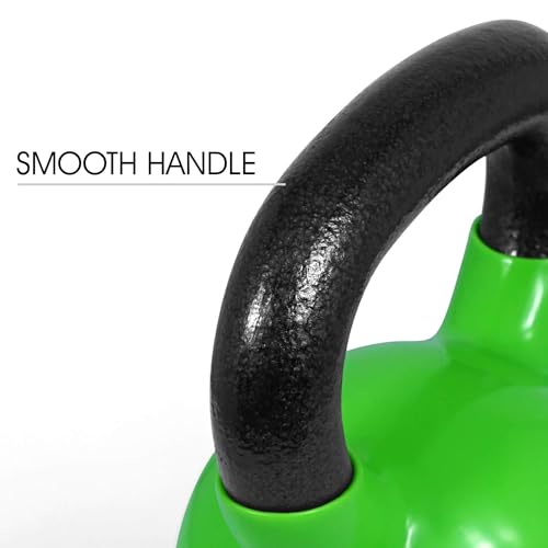 Yes4All Kettlebell, Vinyl Coated Kettlebell Cast Iron Sets with Stable Flat Bottom for Full Body Workout, Push up, Grip Strength Training & Weights Exercises - color: Multicolor, style: 10 - 25lb