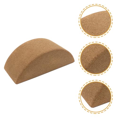 Hemobllo Yoga Balance Brick Set, Soft Cork Half-moon Shape, Non-slip Sturdy Yoga Training Tool for Core Strength and Stability, Pilates Fitness Accessory for Home and Gym Use