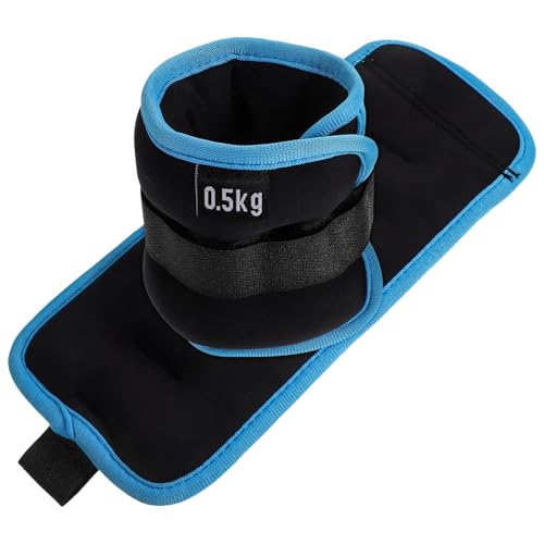 ULTECHNOVO Adjustable Ankle Weights 1kg (0.5kg X2) Soft Fitness Leg Training Sandbags for Running Yoga Strength Training Workout Equipment