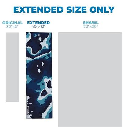 Extended Size Cooling Towel – Be Cool in Style - Heat Relief, Soft, Lightweight, Sun Protection, Easy Clean - Perfect for Biking, Hiking, Running, Yoga, Golf, Gardening - Blue Ocean M - color: Blue Ocean