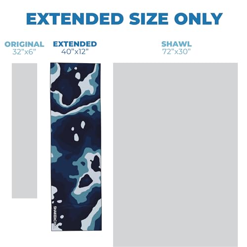 SHAKEitCOOL Extended Size Cooling Towel – Be Cool in Style - Heat Relief, Soft, Lightweight, Sun Protection, Easy Clean - Perfect for Biking, Hiking, Running, Yoga, Golf, Gardening - Blue Ocean M - color: Blue Ocean