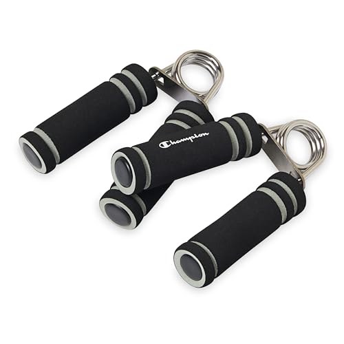 Champion 2-Pack Hand Grip Strengthener, Medium Resistance Grip Strength Trainer with Soft Foam Handles, Forearm and Wrist Trainer for Home Gym Workouts, Stress Relief and Daily Conditioning - color: Black, size: Soft/2-Pack
