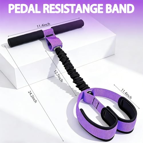Upgraded Pedal Resistance Band with Handle, Thickened Latex Tubes and Soft Foam Fabric Foot Pedal, Abdomen, Waist,Core/ABS, Arm, Leg,Arms Equipment Gift for Women,Physical Therapy