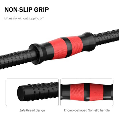Dumbbell Handle Set, Dumbbell Bars 13.8/15.7/18.5/20.1 inches (35/40/47/51 cm), Suitable for 1 inch Wide Weight Plates, Home Gym Strength Training Accessories