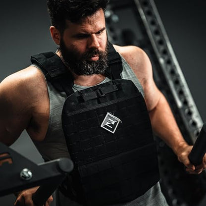 F&F STEEL Adjustable Weighted Vest & Plates - Strength, Edurance, Running, Hiking, Rucking, Fitness WODs - color: Silver Plates - 8.75lb