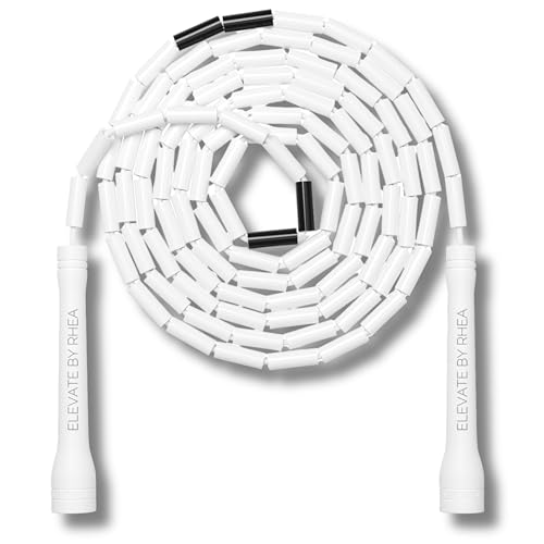 Pro-Grade Beaded Jump Rope for Beginners - color: Black/White